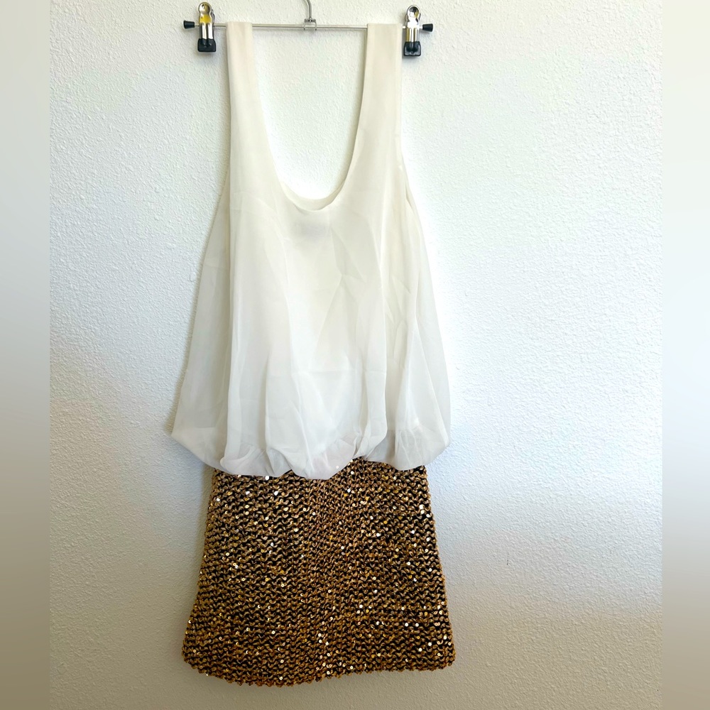 Trettiore Dress white and gold